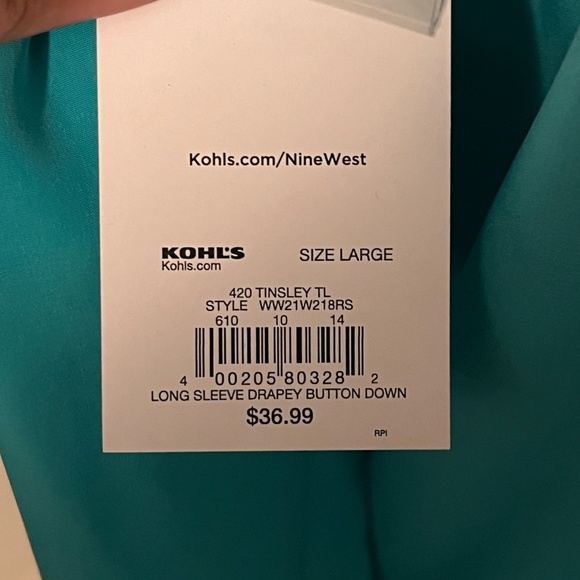 Women's Nine West Drapey Button Down Shirt - Picture 7 of 9